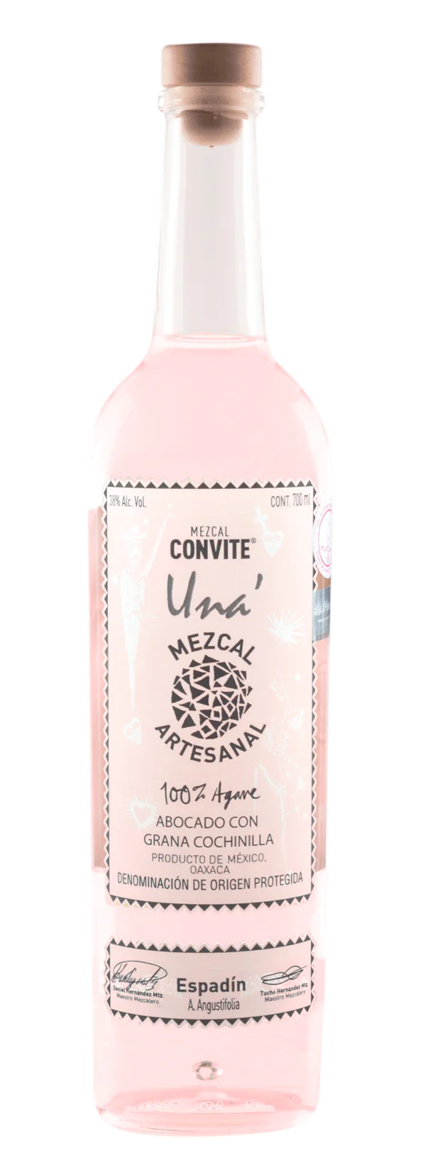 Mezcal Convite Espadin Abocado Con Grana Una 700 Ml